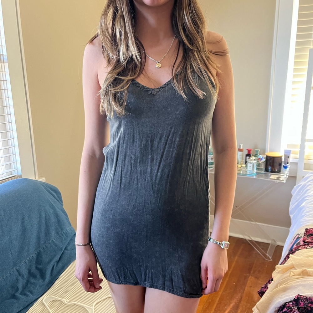 Soft t shirt grey mini dress